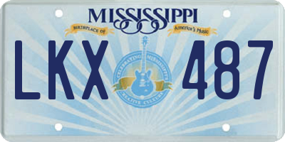 MS license plate LKX487