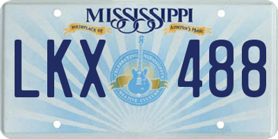 MS license plate LKX488
