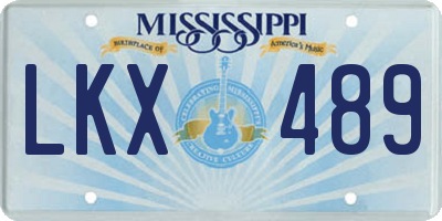 MS license plate LKX489
