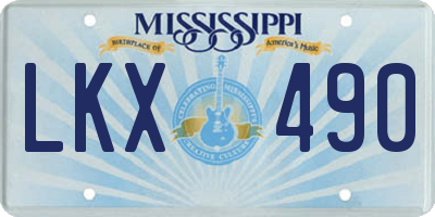 MS license plate LKX490
