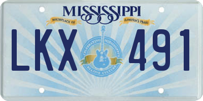 MS license plate LKX491