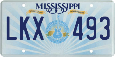 MS license plate LKX493