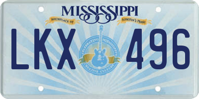 MS license plate LKX496