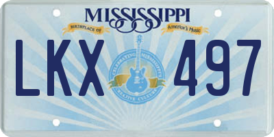 MS license plate LKX497