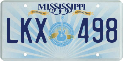 MS license plate LKX498
