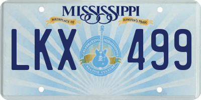 MS license plate LKX499