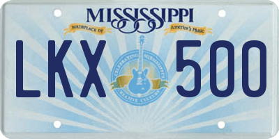 MS license plate LKX500