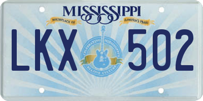 MS license plate LKX502