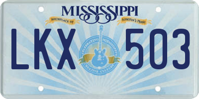 MS license plate LKX503