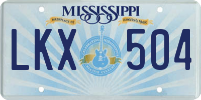 MS license plate LKX504