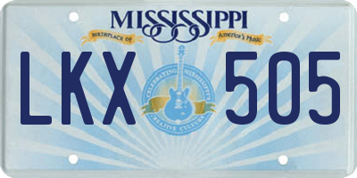 MS license plate LKX505