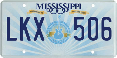 MS license plate LKX506