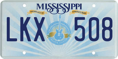 MS license plate LKX508