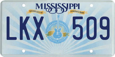 MS license plate LKX509