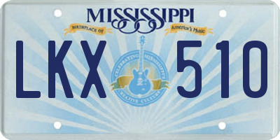 MS license plate LKX510