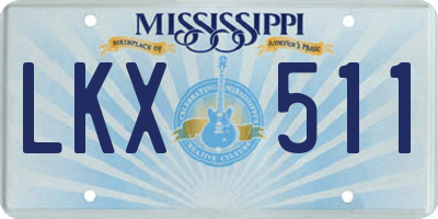 MS license plate LKX511