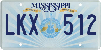 MS license plate LKX512
