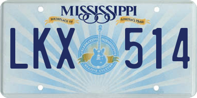 MS license plate LKX514