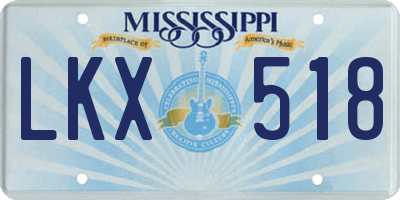 MS license plate LKX518