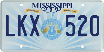 MS license plate LKX520