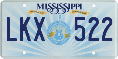 MS license plate LKX522