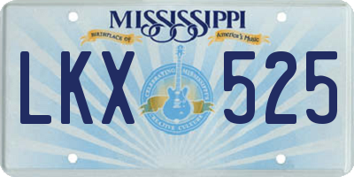 MS license plate LKX525