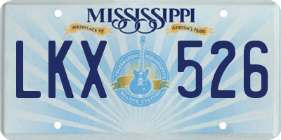MS license plate LKX526