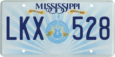 MS license plate LKX528