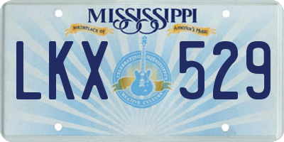 MS license plate LKX529