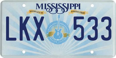 MS license plate LKX533