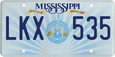 MS license plate LKX535