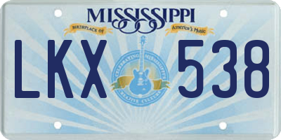 MS license plate LKX538