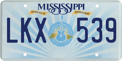 MS license plate LKX539