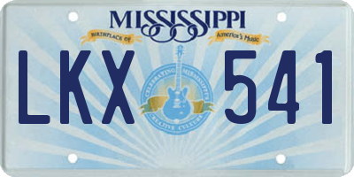 MS license plate LKX541