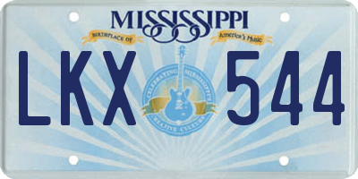 MS license plate LKX544