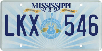 MS license plate LKX546