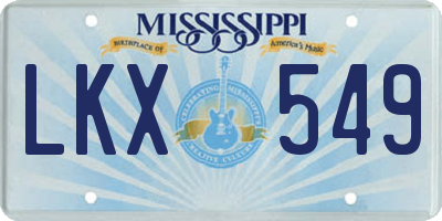 MS license plate LKX549
