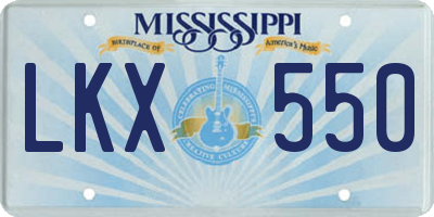 MS license plate LKX550