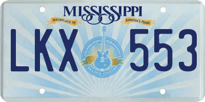 MS license plate LKX553