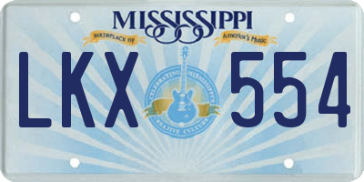 MS license plate LKX554