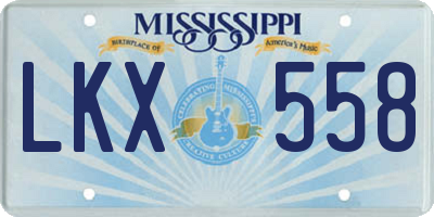 MS license plate LKX558