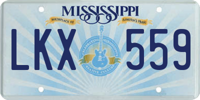 MS license plate LKX559