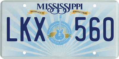 MS license plate LKX560