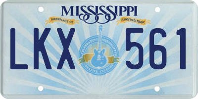 MS license plate LKX561