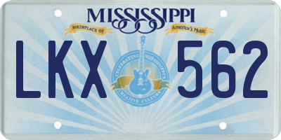 MS license plate LKX562