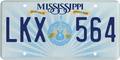 MS license plate LKX564