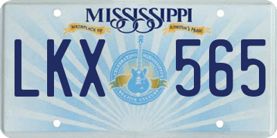 MS license plate LKX565