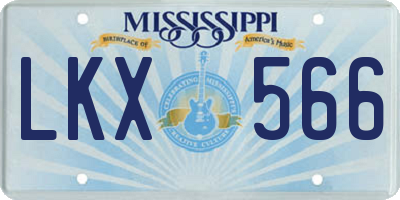 MS license plate LKX566