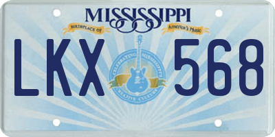 MS license plate LKX568