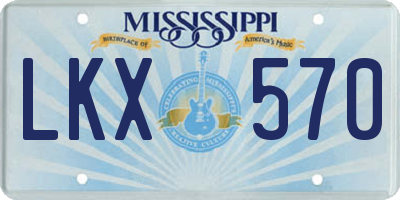 MS license plate LKX570